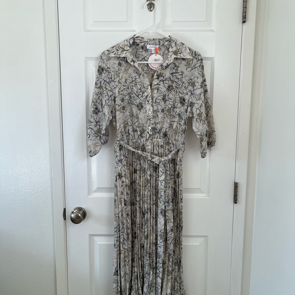 NWT Brooke Rodd Floral Print Button-Down Dress Size S